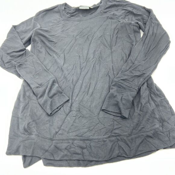 Athleta Black Long Sleeve Sweatshirt Size Medium Side Slits - Picture 1 of 5